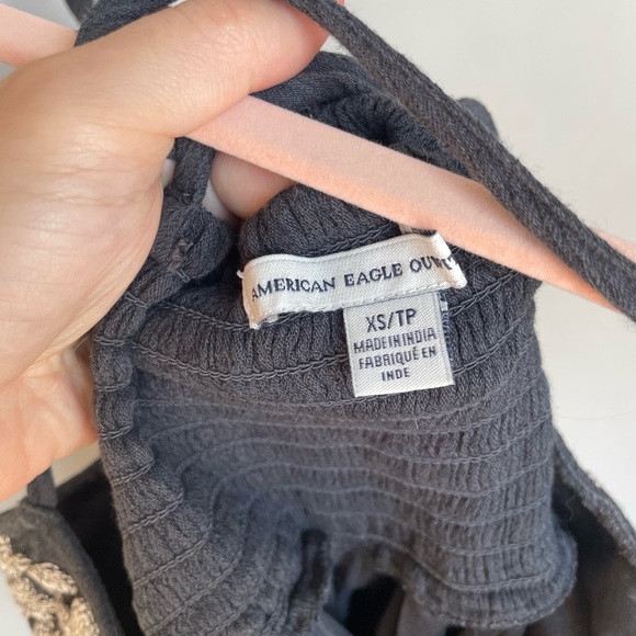 American Eagle Outfitters Navy & Cream Floral Embroidered Boho Dress - Picture 3 of 6